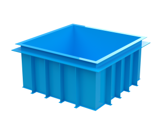 Купіль квадратна LUXURY, 1,2х1,2м, h=1,5м (матеріал 8мм) БЛАКИТНА