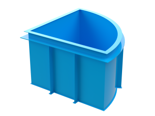 Купіль кутова LUXURY, R=1,5м, h=1,5м (матеріал 8мм) БЛАКИТНА