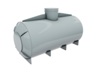 Септик однокамерний круглий горизонтальний D2,1м x L1,2м, (об'єм 4 м3)